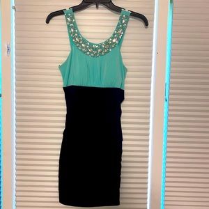 Greenish/blue and black tight dress! Size small, Brand: City Studio